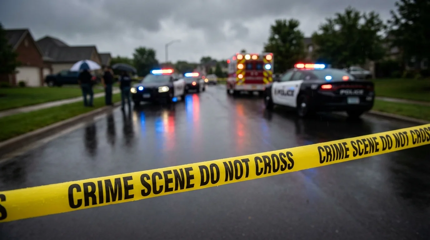 Массовое убийство на Ки-Пенинсула — полицейская лента на месте трагедии рядом с Гиг-Харбором, Вашингтон